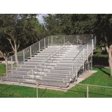 Aluminum bleacher Vert Rail 27 Long 8 Rows semiclose DeckAisle