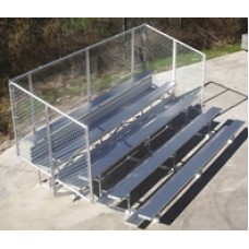 Aluminum bleacher with Galvanized Picket guardrail 15 foot 4 Row