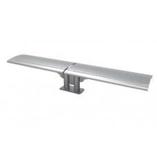 4 foot PHOENIX CANTILEVER HORIZONTAL STEEL SLAT BENCH INGROUND