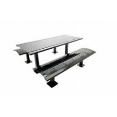 8 foot ADA RICHMOND SERIES STEEL HORIZONTAL SLAT TABLE INGROUND