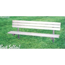 6 foot Aluminum Slat Bench with Back Inground